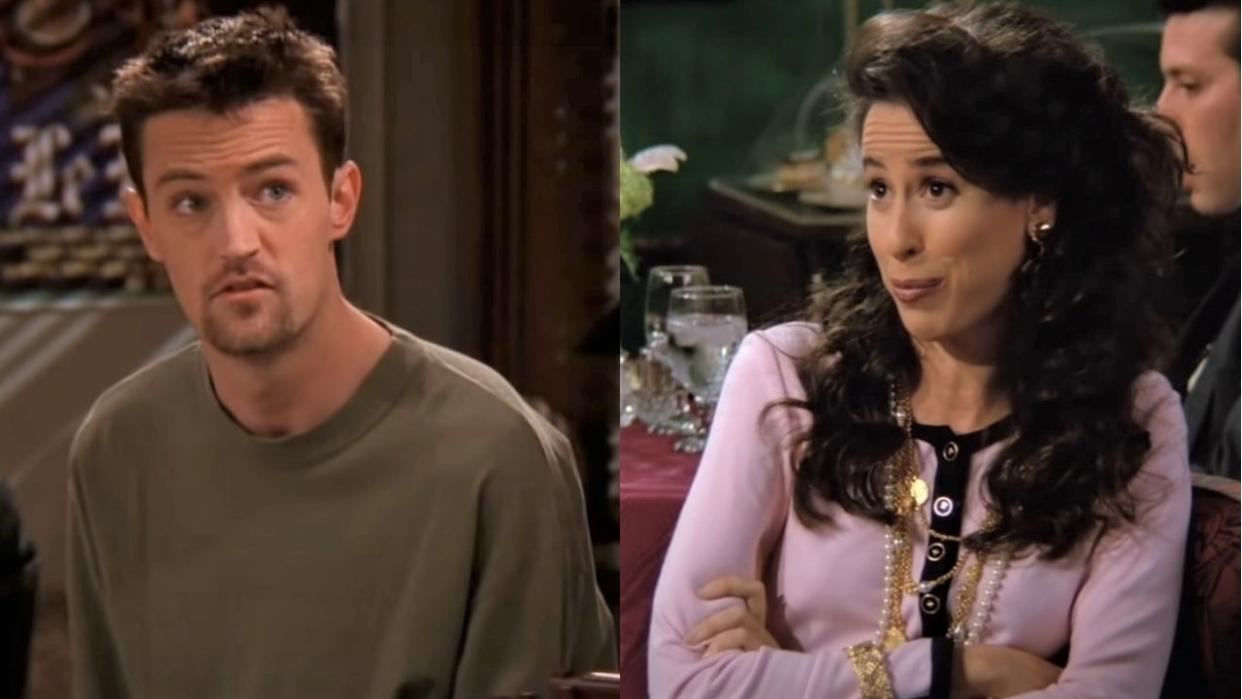  Matthew Perry and Maggie Wheeler on Friends. 