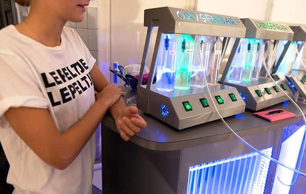 The bar features an oxygen bar so you can rehydrate. Photo: Caters.