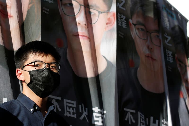 Pro-democracy activist Joshua Wong announces his plans to run for legislature, in Hong Kong