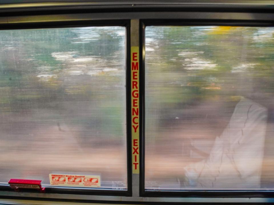 A photo showing outside the train window