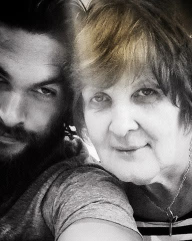 <p>Jason Momoa Instagram</p> Jason Momoa and his mom Coni.