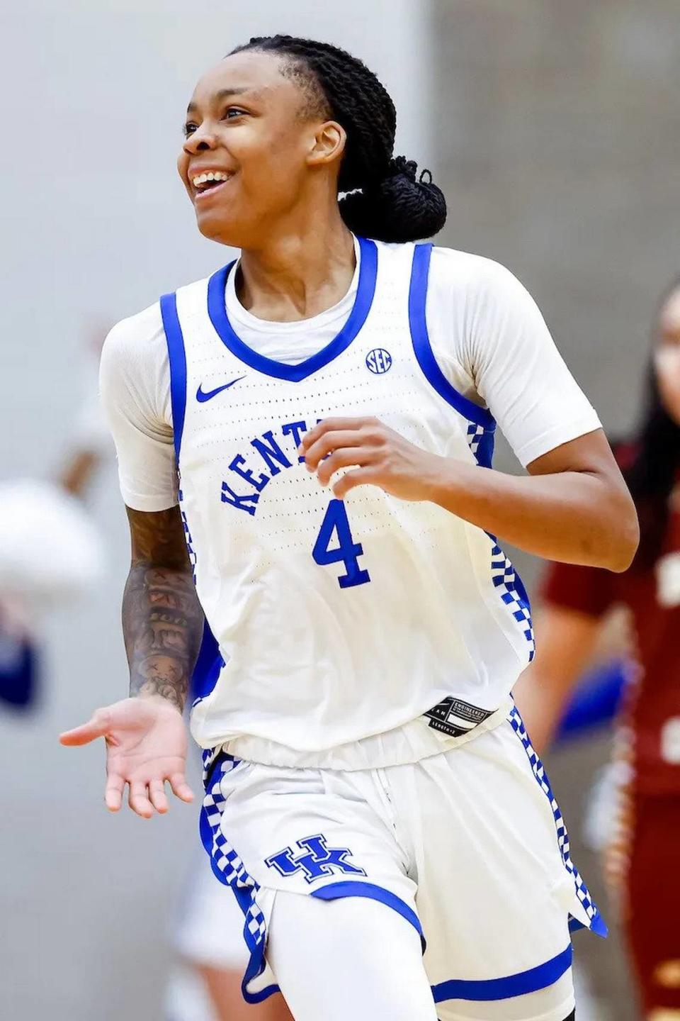 Despite coming off the bench, Eniya Russell is Kentucky’s third-leading scorer at 9.9 points per game this season.