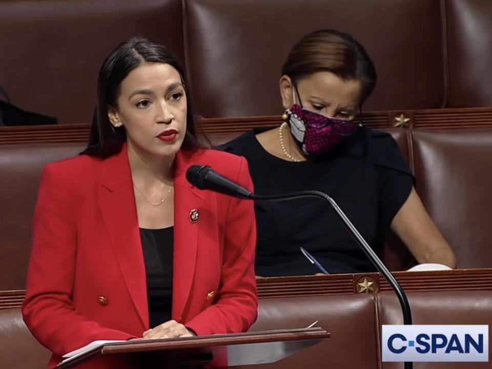 AOC wearing red ted yoho response