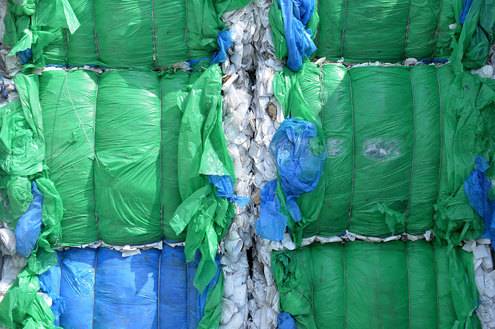 A container with imported plastic waste is seen in Port Klang May 28, 2019. — Picture by Mukhriz Hazim