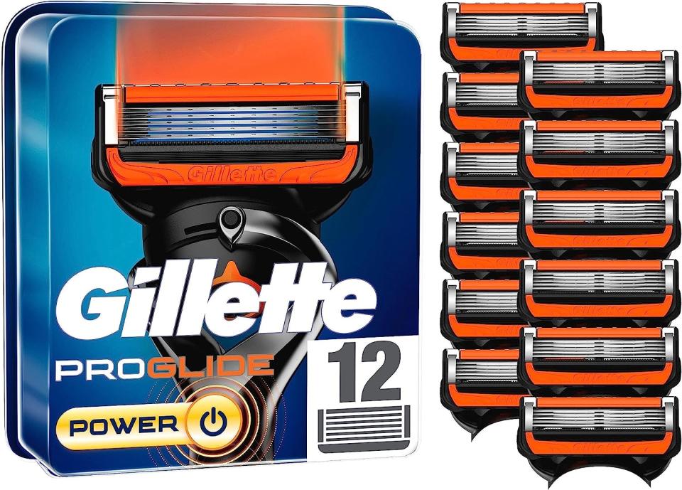 Gillette ProGlide Power Rasierklingen, 12 Ersatzklingen für Nassrasierer Herren mit 5-fach Klinge