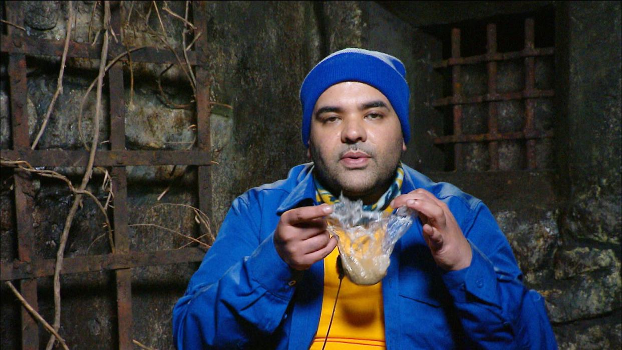 Naughty Boy smuggled spices into the 'I'm A Celebrity' camp. (ITV)