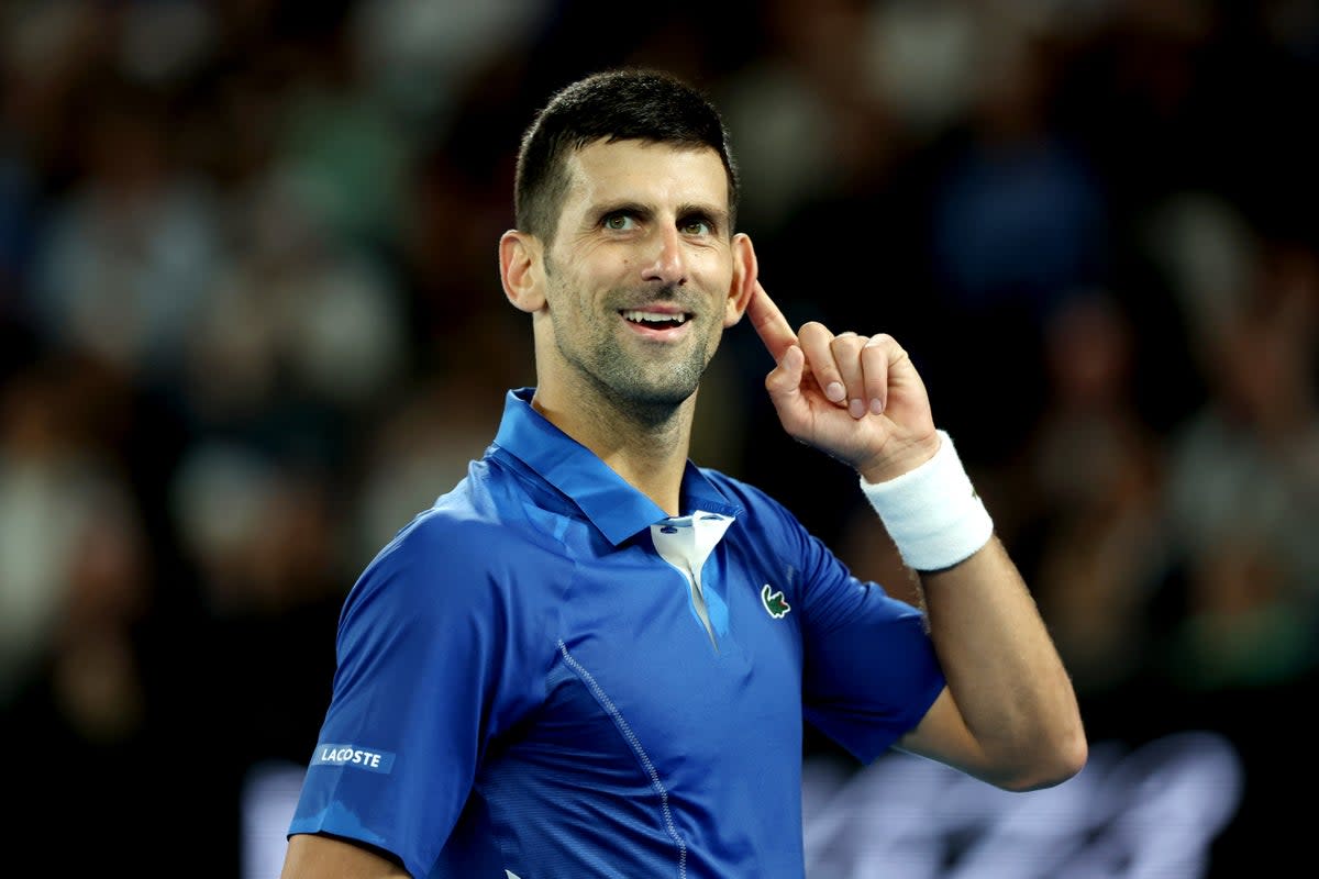 Listen up: Novak Djokovic produced his best peformance so far at the Australian Open (Getty)