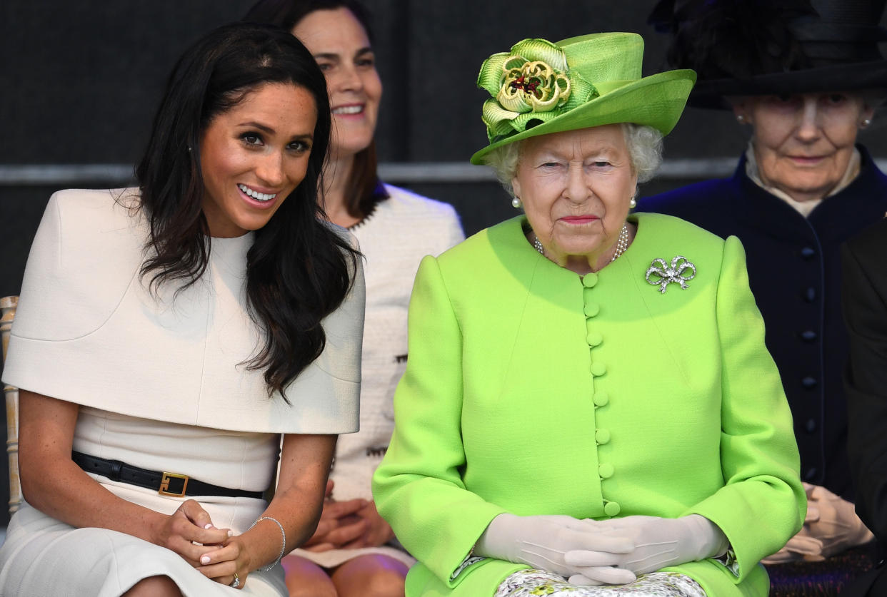 Meghan and the Queen in Chester (Getty)