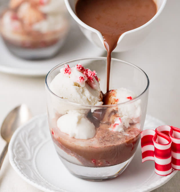 Peppermint Ice Cream and Hot Cocoa "Affogato"