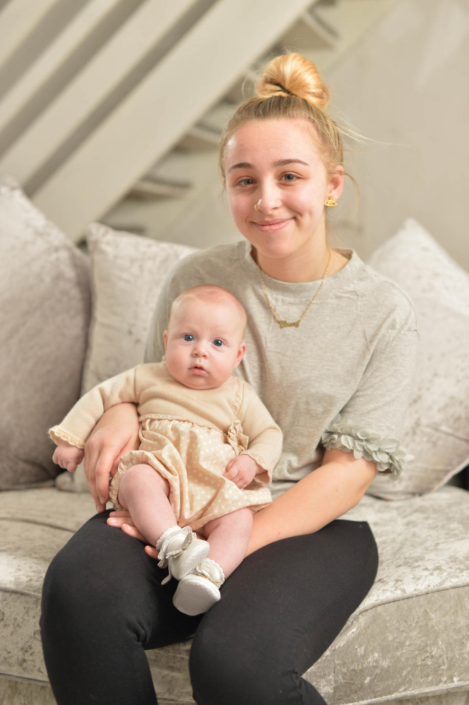 Ebony Stevenson photographed with her baby daughter, Elodie [Photo: SWNS]