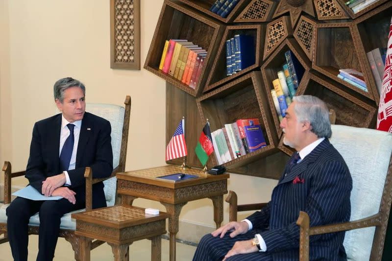 U.S. Secretary of State Antony Blinken, meets with Chairman of the High Council for National Reconciliation Abdullah Abdullah in Kabul