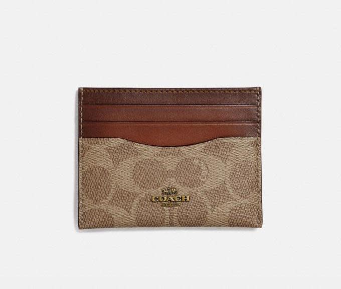 Card Case In Colorblock Signature Canvas. Image via Coach.