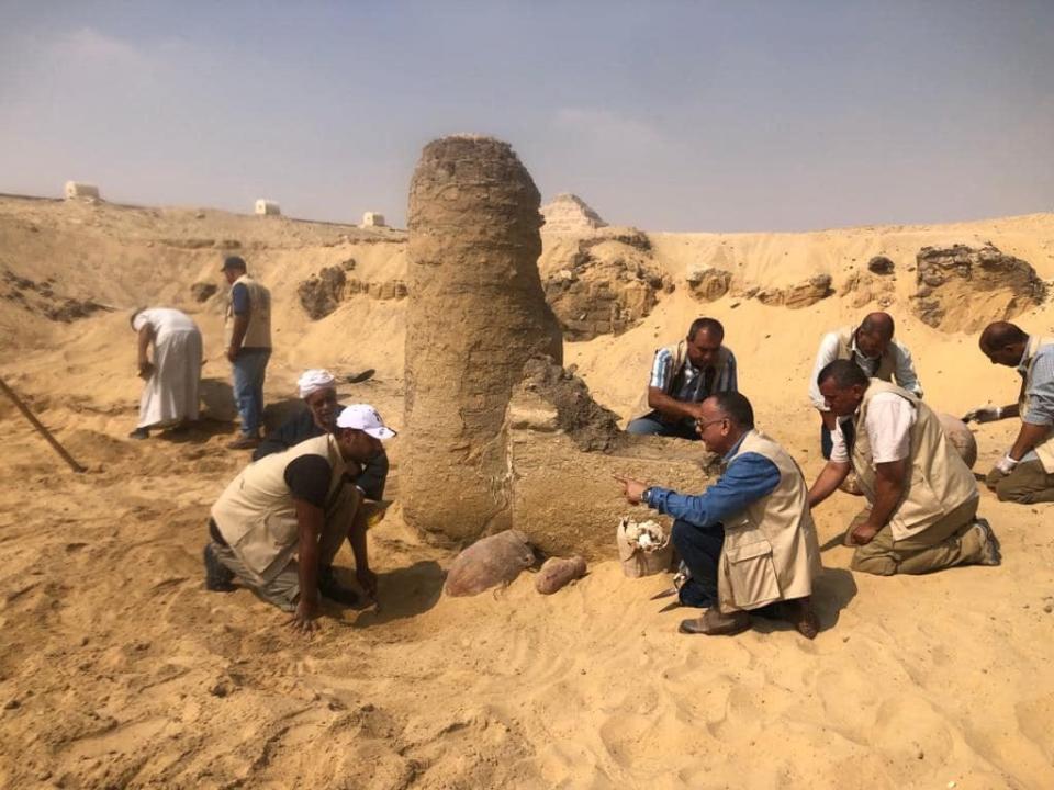 Excavations at the Saqqara necropolis in Egypt in September 2022.