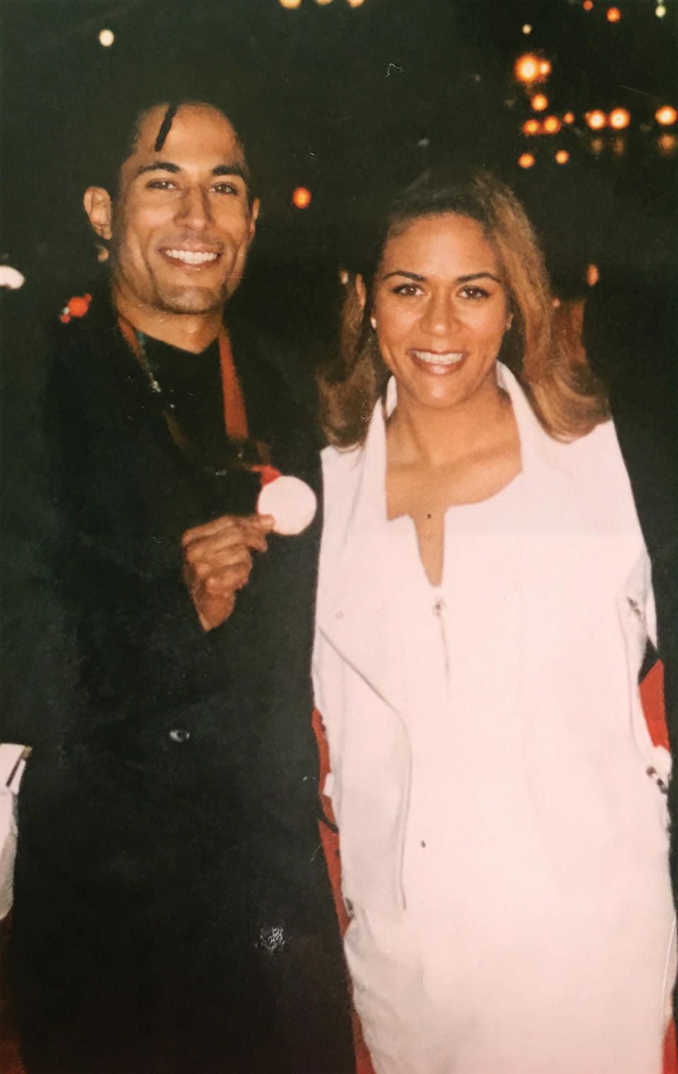 K.C. Amos and Shannon Amos at the 1997 Grammys, which they call a high point in their relationship.