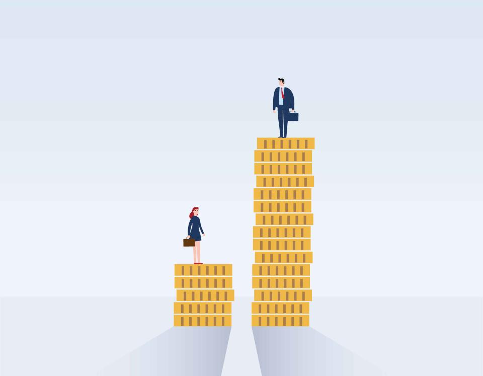 Gender gap and inequality in salary, pay vector concept. Graphic: Getty