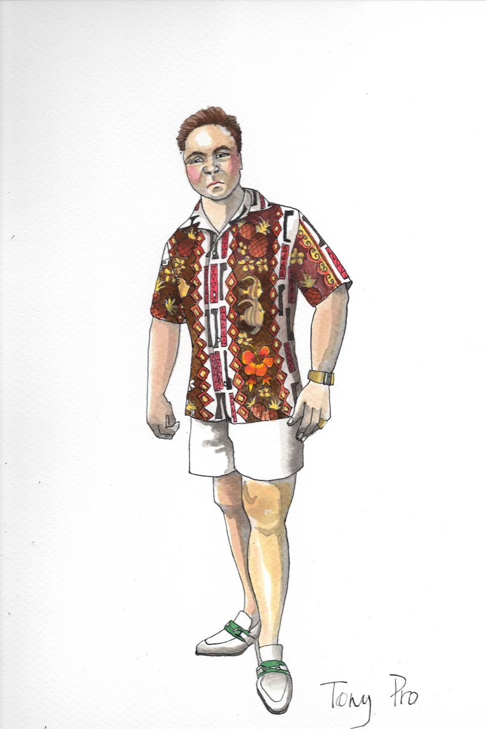 A sketch by The Irishman costume designers Sandy Powell and Christopher Peterson