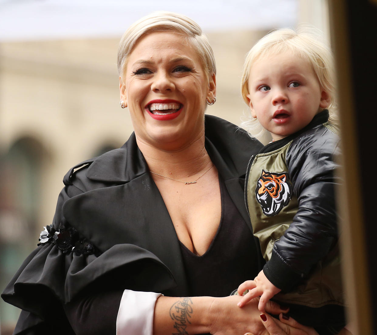 Pink, who along with her son Jameson battled COVID-19, says the illness marked a difficult time in motherhood. (Photo by Michael Tran/FilmMagic)