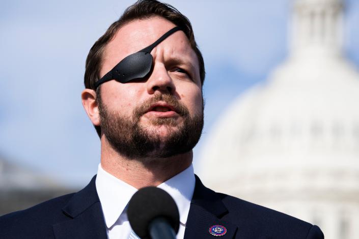 DECEMBER 2: Rep. Dan Crenshaw, R-Texas, attends a news conference to introduce the Crucial Communism Teaching Act outside the U.S. Capitol on Thursday, December 2, 2021