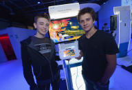 LOS ANGELES, CA - SEPTEMBER 20: (L-R) Dylan Riley Snyder and Billy Unger attend the Nintendo Hosts Wii U Experience In Los Angeles on September 20, 2012 in Los Angeles, California. (Photo by Michael Buckner/Getty Images for Nintendo)