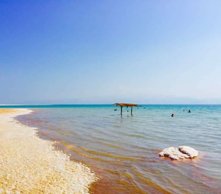 The Dead Sea with Jordan in the distance 