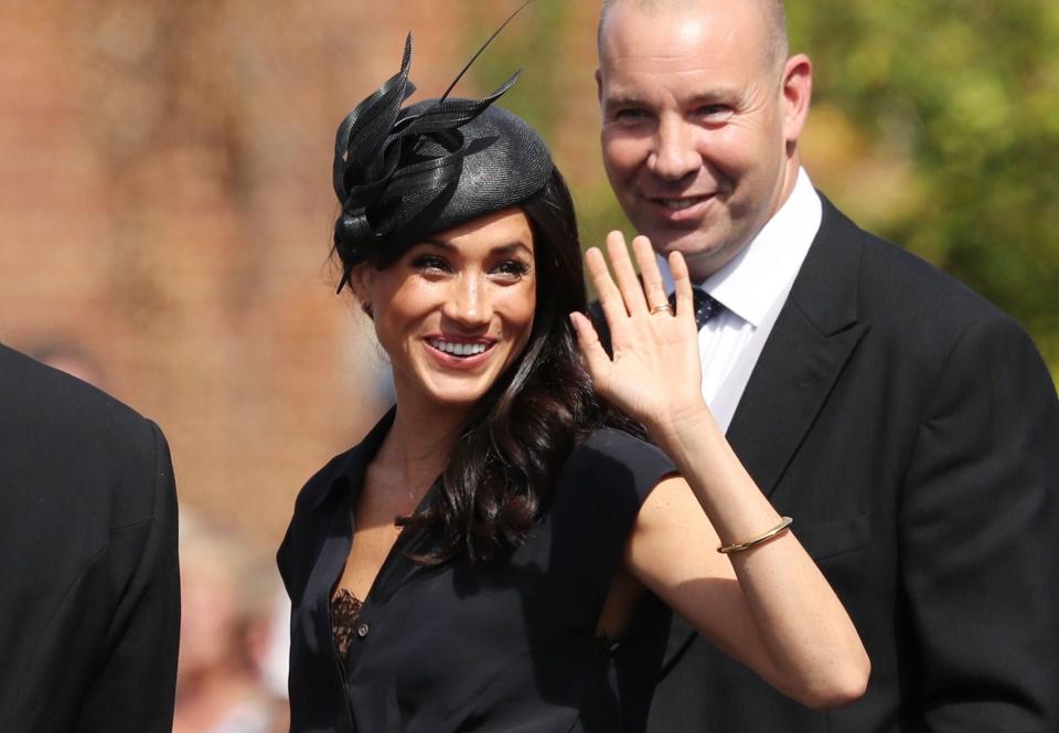 Meghan Markle was last seen at the wedding of Daisy Jenks and Charlie van Straubenzee on 4 August. [Photo: Rex]