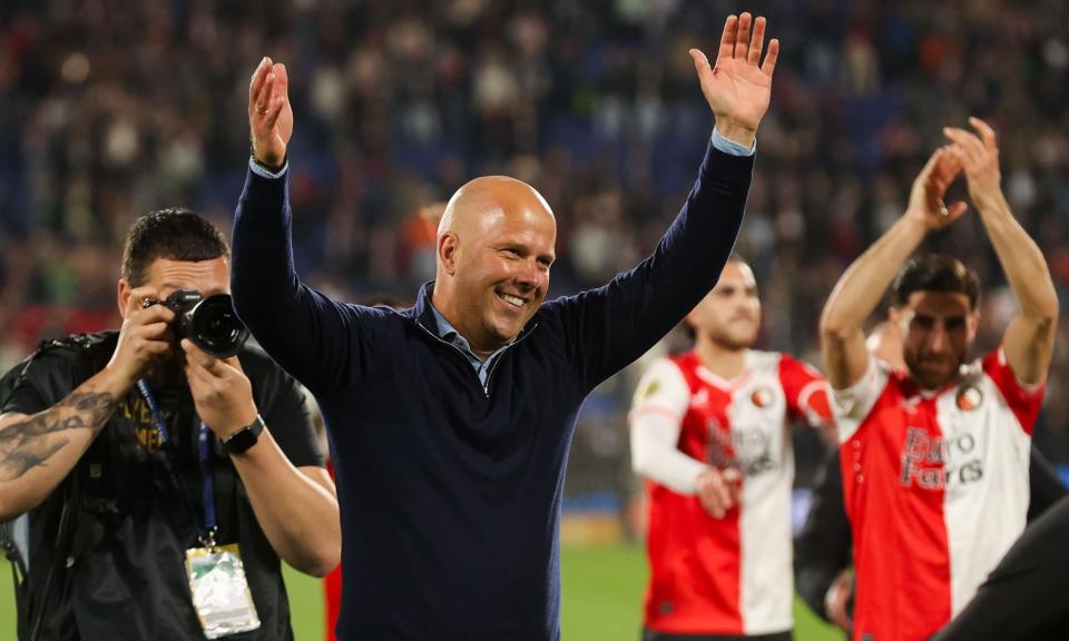 <span>Fans at Feyenoord believe Arne Slot is fit for a statue after his three seasons at the club.</span><span>Photograph: Hans van der Valk/Orange Pictures/Shutterstock</span>