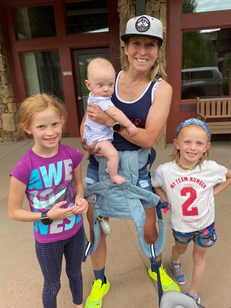 <span class="article__caption">Huck, Brennen, and her nieces after USAC Mountain Bike Nationals</span>