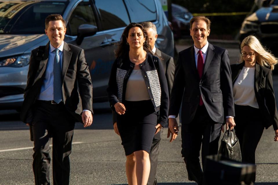 <div class="inline-image__caption"><p>Dominion’s attorneys arrive for jury selection on Tuesday.</p></div> <div class="inline-image__credit">EDUARDO MUNOZ/Reuters</div>
