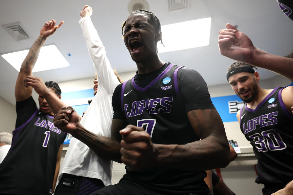 Tyon Grant-Foster helped Grand Canyon to its first NCAA tournament victory in program history.  (Photo by Steph Chambers/Getty Images)