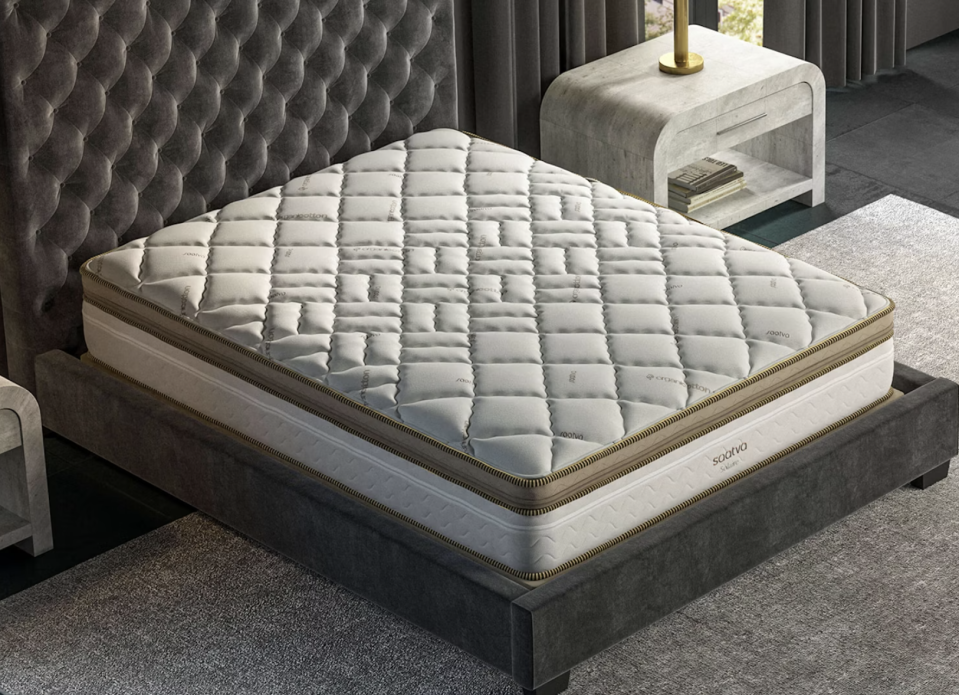 <p><a href="https://go.redirectingat.com?id=74968X1596630&url=https%3A%2F%2Fwww.saatva.com%2Fmattresses%2Fsolaire%3Fcoupon%3Dfrifvwdywrnmluog&sref=https%3A%2F%2F" rel="nofollow noopener" target="_blank" data-ylk="slk:Shop Now;elm:context_link;itc:0;sec:content-canvas" class="link ">Shop Now</a></p><p>Solaire Adjustable Firmness Mattress</p><p>$3596.00</p>