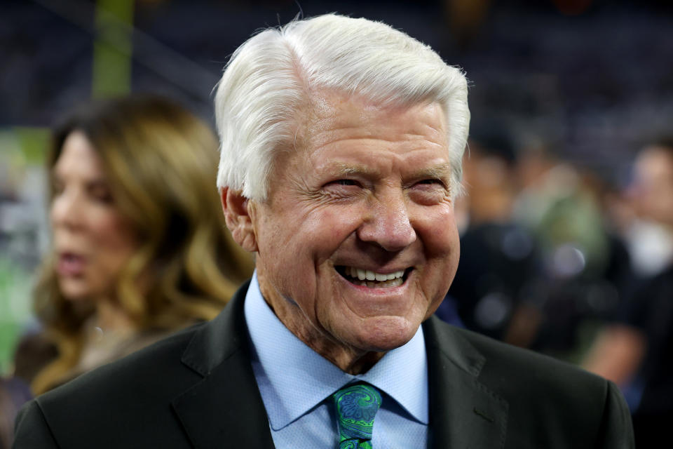 Jimmy Johnson was placed in the Cowboys Ring of Honor on Saturday night. (Photo by Richard Rodriguez/Getty Images)
