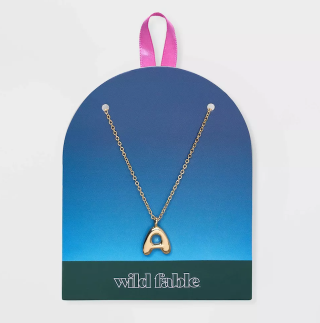 Wild Fable Puffy Initial Charm Pendant Necklace 
