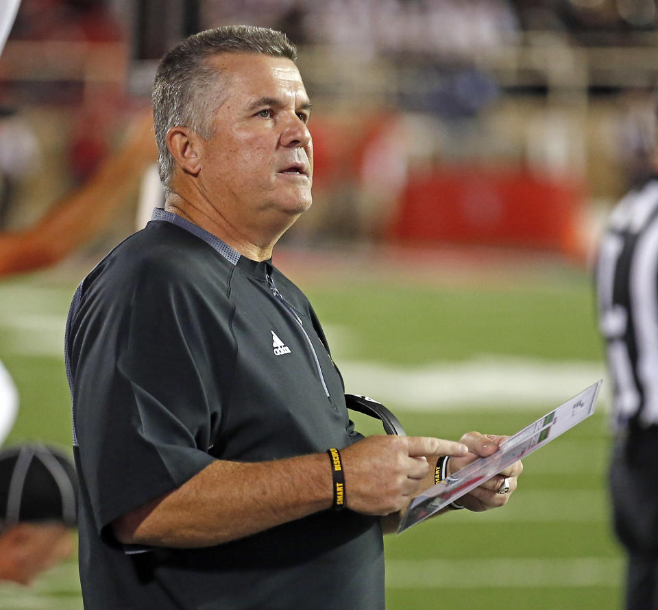 Arizona State coach Todd Graham watches his team during an NCAA college football game against Texas Tech, Saturday, Sept. 16, 2017, in Lubbock, Texas. (Brad Tollefson/Lubbock Avalanche-Journal via AP)