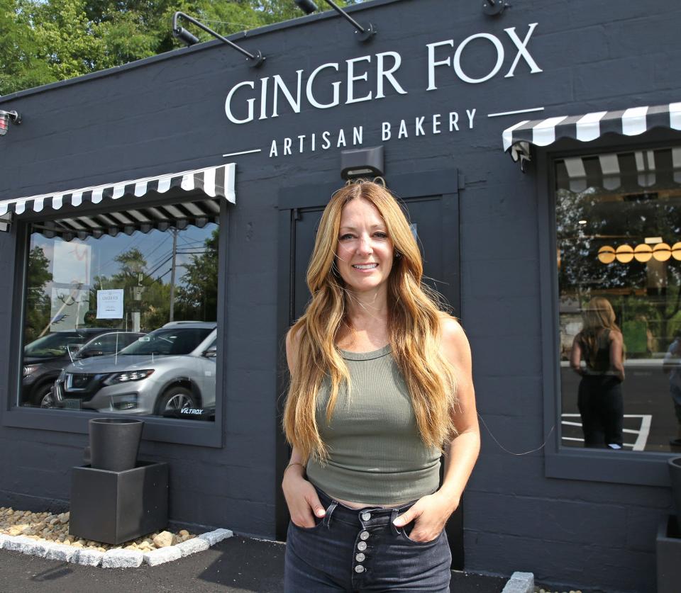 Jennifer Desrosiers, owner of Ginger Fox, is seen outside her new bakery in Stratham. The former Sweet Dreams location has been transformed into a European-style artisan bakery that offers organic and locally sourced pastries, sandwiches and coffee.