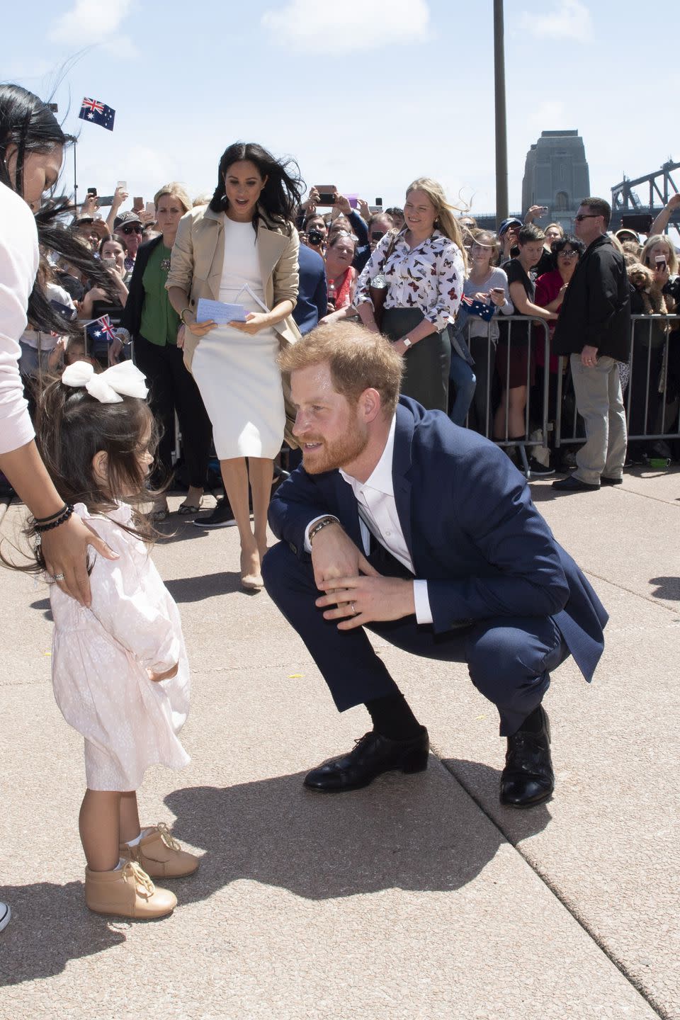 <p>Prince Harry meets a young fan.</p>