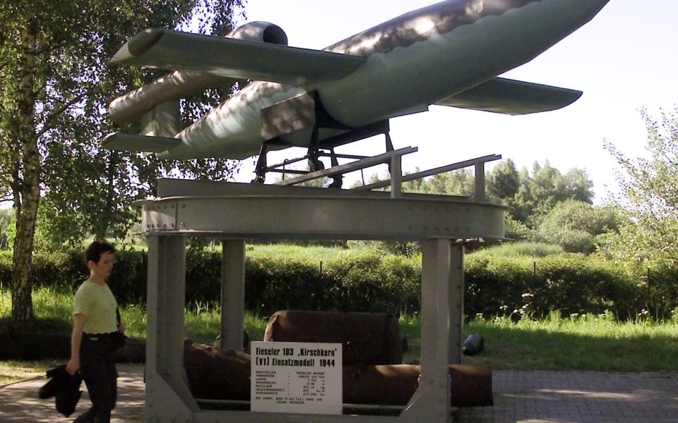 A German V-1 flying bomb at a museum in Peenemuende - Reuters