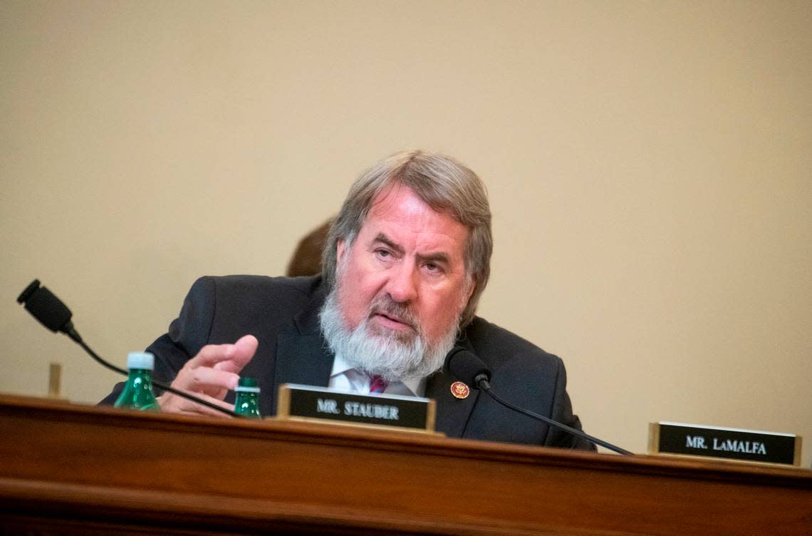 Rep. Doug LaMalfa, R-Calif., asks a question during a House subcommittee meeting in Washington, D.C., in July. Rod Lamkey/CNP/Sipa USA