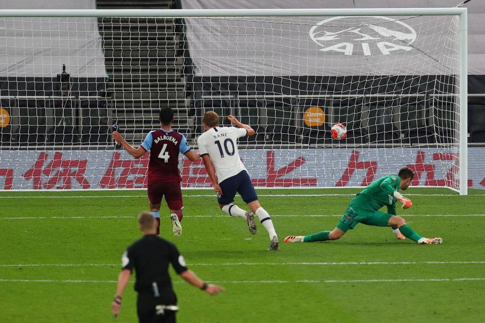 Kane got back to scoring ways against West Ham (Tottenham Hotspur FC via Getty I)