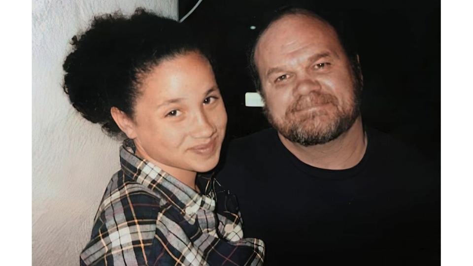 A teenage Meghan Markle with dad Thomas Markle