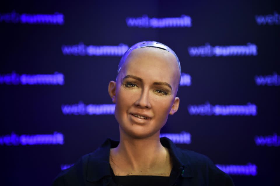 Humanoid robot Sophia wants kids. Photo: Getty