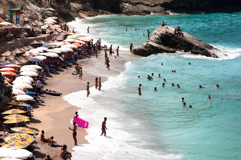 A general view of a beach near Ksamil