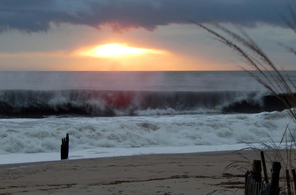 Sunrise at one of Delaware's beaches on Wednesday January 10, 2024. The previous day, a storm soaked most of the state and caused flooding in some parts.