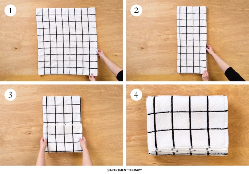 4 steps on how to fold a towel: trifold method