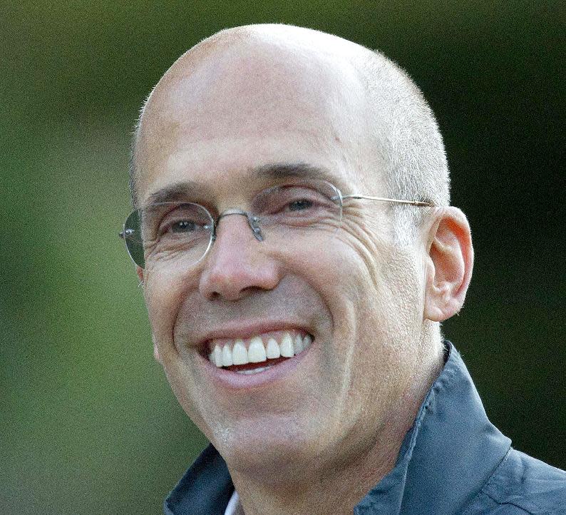 FILE - In this July 7, 2011, file photo, Jeffrey Katzenberg, CEO of DreamWorks Animation is seen in Sun Valley, Idaho. John Ramsey stands out in a new campaign finance world order filled with big names like Republican casino mogul Sheldon Adelson and Democratic Hollywood producer Jeffrey Katzenberg. The little-known senior at Stephen F. Austin University.is the founder of a team of college-aged Republicans that liberals have dubbed the “Brat PAC,” which helped propel one congressional candidate to victory and intends to get involved in other House races. And he’s just the latest wealthy individual to try to influence federal elections in the wake of a series of federal court decisions that deregulated the campaign finance system and dramatically changed the country’s political landscape. (AP Photo/Julie Jacobson, File)