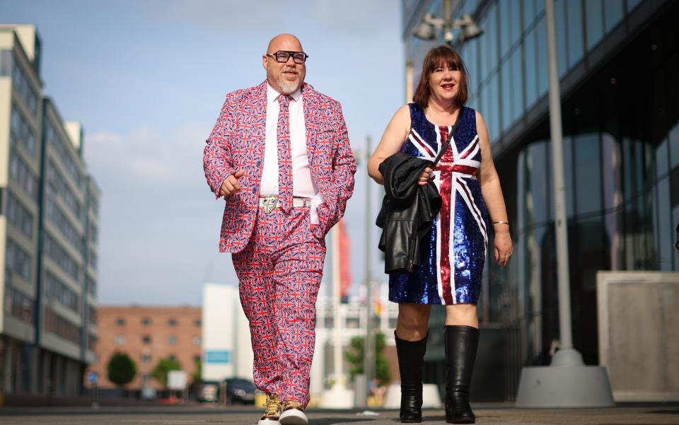 People arriving for the Eurovision final screening at Liverpool Exhibition Centre