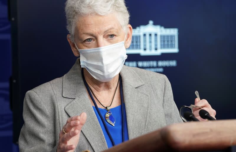 McCarthy speaks about the climate at the White House in Washington