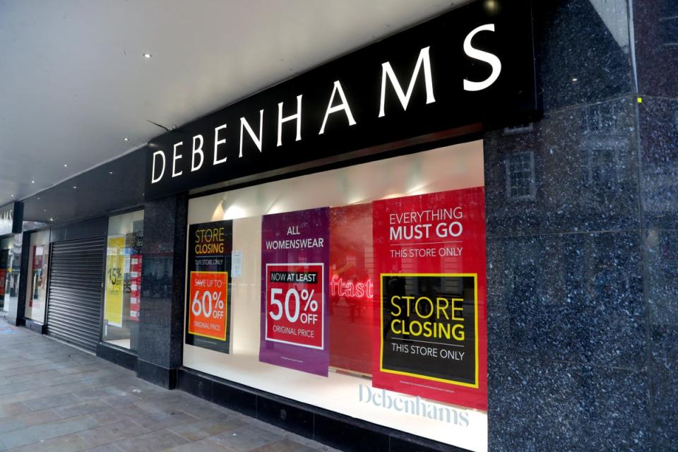 Debenhams went under during the pandemic (PA Wire)