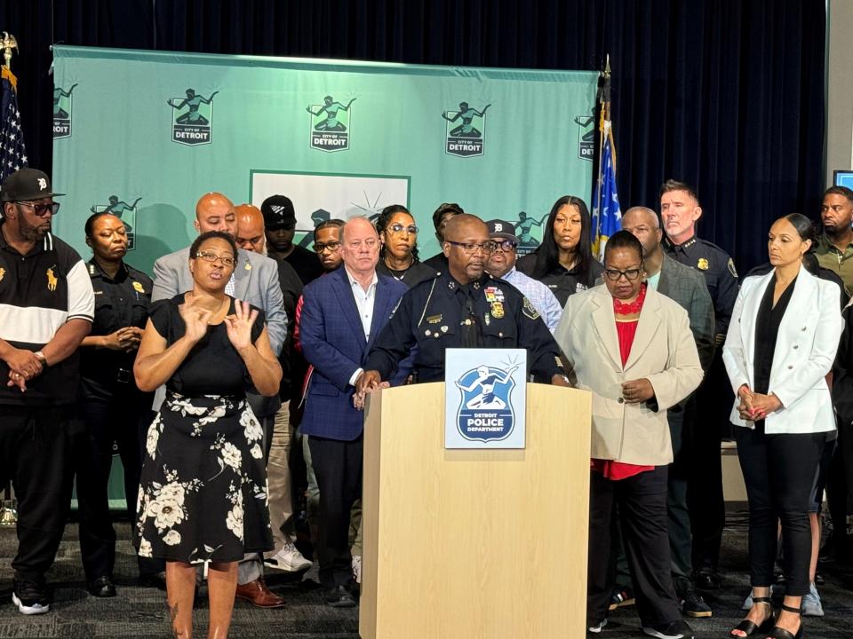 Detroit Police Chief James White at a press conference Monday, July 8, 2024 announcing a crackdown on block parties after a shooting Sunday morning that killed 2 and injured 19.