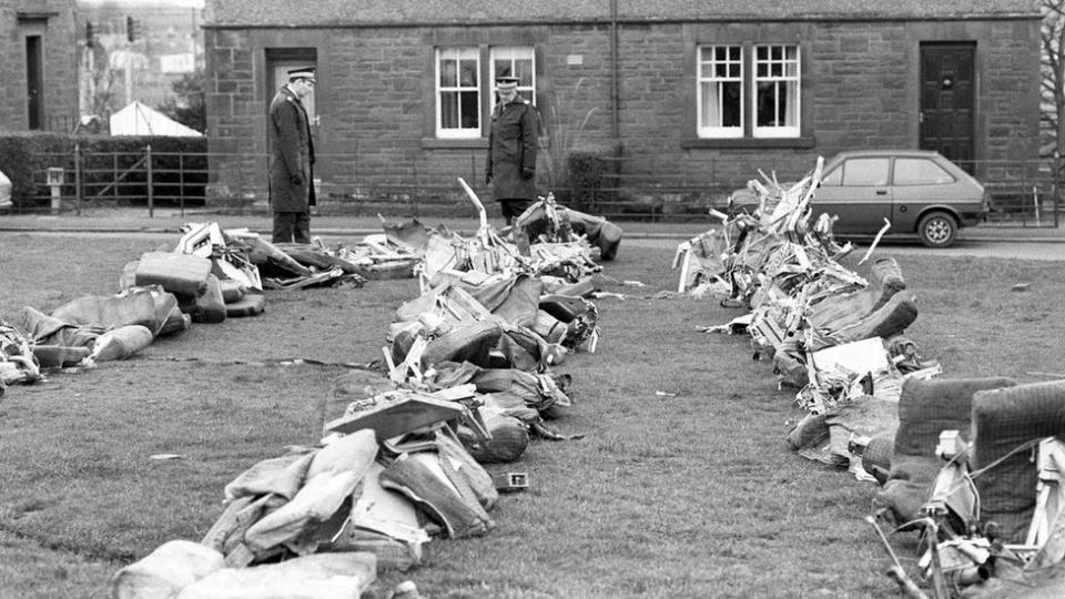 Restos del avión de Pan Am en Lockerbie.