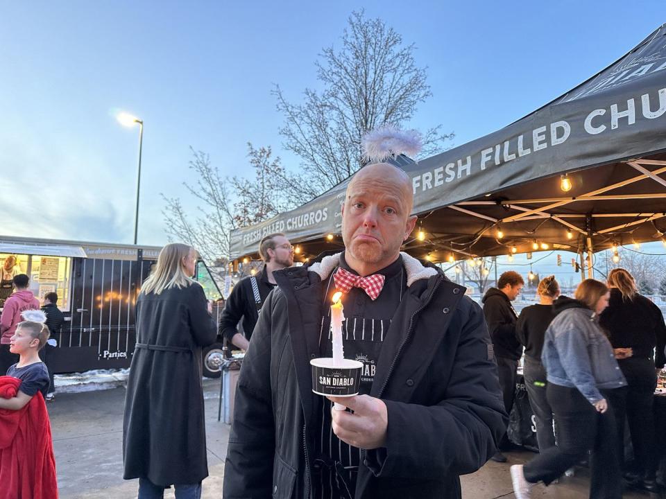 San Diablo Artisan Churros owner Scott Porter hosted a memorial in honor of the "death" of the Costco churro which has been discontinued.